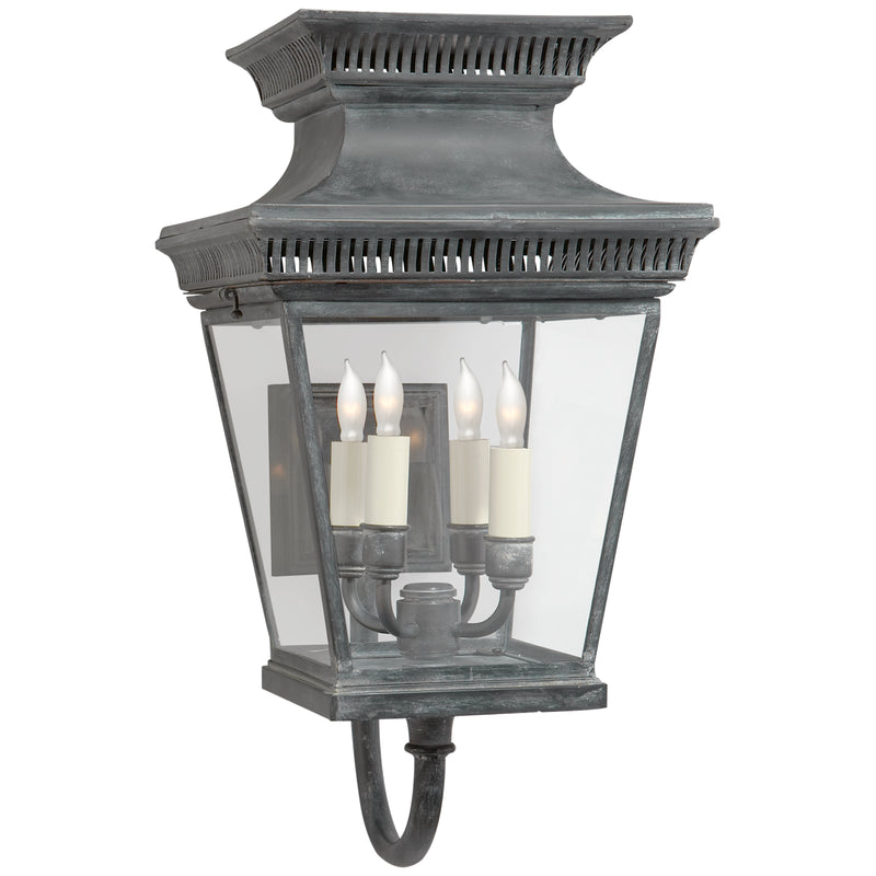 Visual Comfort Signature CHD 2952WZ Four Light Wall Lantern, Weathered Zinc