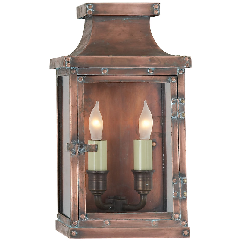 Visual Comfort Signature CHO 2150NC Two Light Wall Lantern, Natural Copper