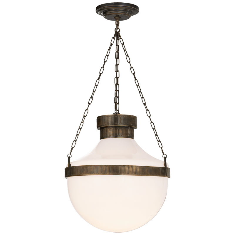 Visual Comfort Signature MS 5030ABV-WG Two Light Lantern, Antique Brass with Verde