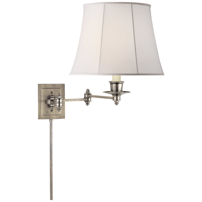 Visual Comfort Signature S 2000AN-L One Light Swing Arm Wall Lamp, Antique Nickel