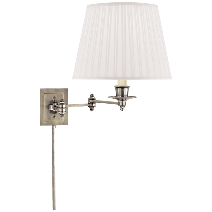 Visual Comfort Signature S 2000AN-S One Light Swing Arm Wall Lamp, Antique Nickel
