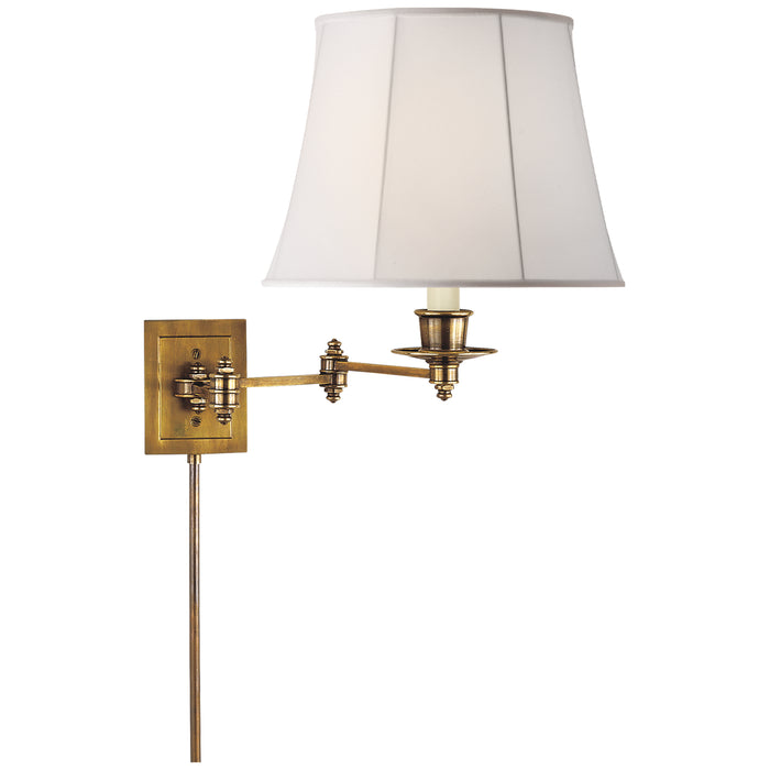 Visual Comfort Signature S 2000HAB-L One Light Swing Arm Wall Lamp, Hand-Rubbed Antique Brass