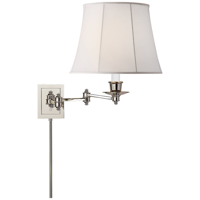 Visual Comfort Signature S 2000PN-L One Light Swing Arm Wall Lamp, Polished Nickel