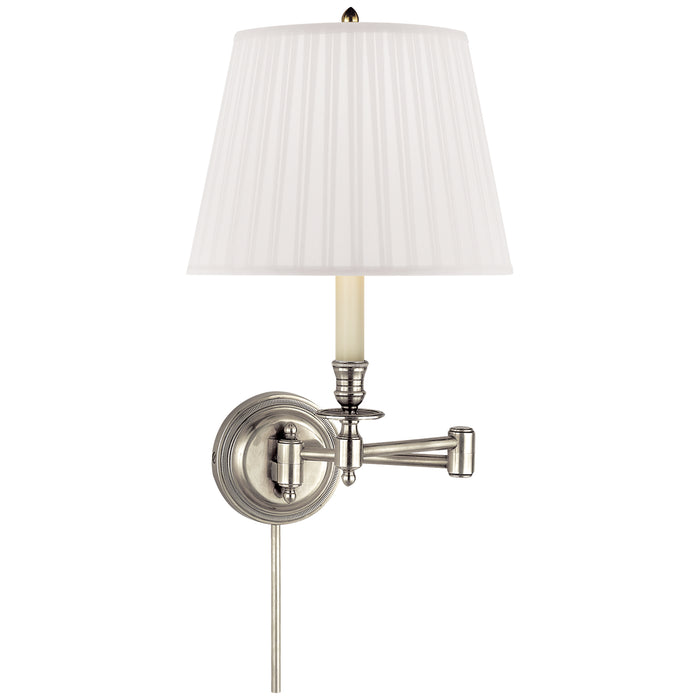 Visual Comfort Signature S 2010AN-S One Light Swing Arm Wall Lamp, Antique Nickel