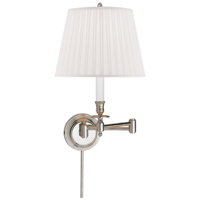 Visual Comfort Signature S 2010PN-S One Light Swing Arm Wall Lamp, Polished Nickel