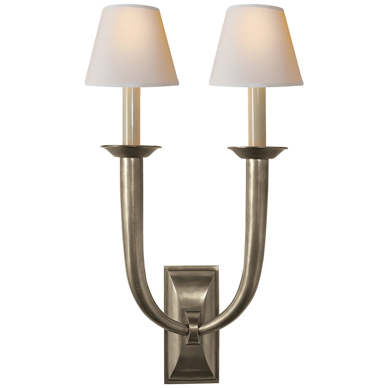 Visual Comfort Signature S 2021AN-NP Two Light Wall Sconce, Antique Nickel
