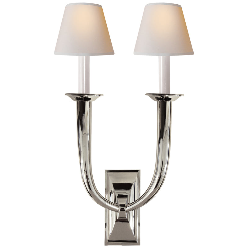 Visual Comfort Signature S 2021PN-NP Two Light Wall Sconce, Polished Nickel