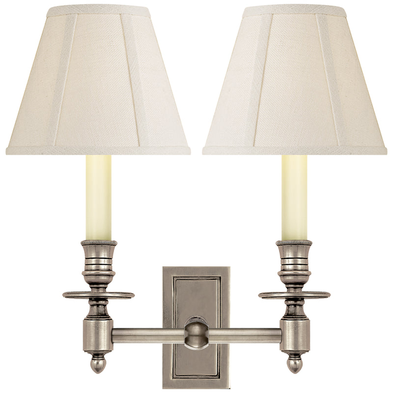 Visual Comfort Signature S 2212AN-L Two Light Wall Sconce, Antique Nickel