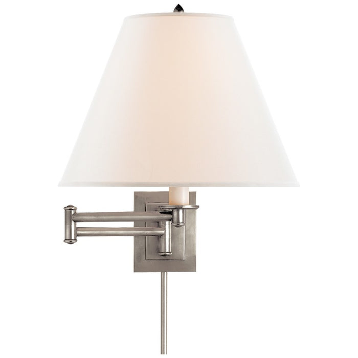 Visual Comfort Signature S 2500AN-L One Light Swing Arm Wall Lamp, Antique Nickel