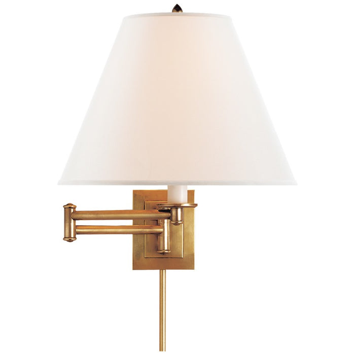 Visual Comfort Signature S 2500HAB-L One Light Swing Arm Wall Lamp, Hand-Rubbed Antique Brass