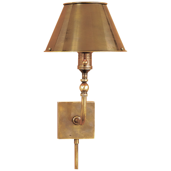 Visual Comfort Signature S 2650HAB-HAB One Light Wall Sconce, Hand-Rubbed Antique Brass