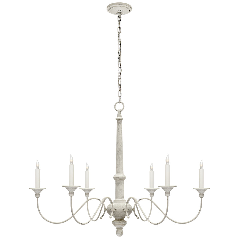 Visual Comfort Signature S 5211BW Six Light Chandelier, Belgian White