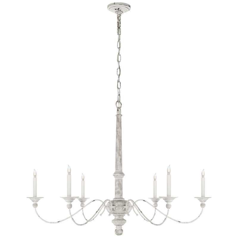 Visual Comfort Signature S 5212BW Six Light Chandelier, Belgian White