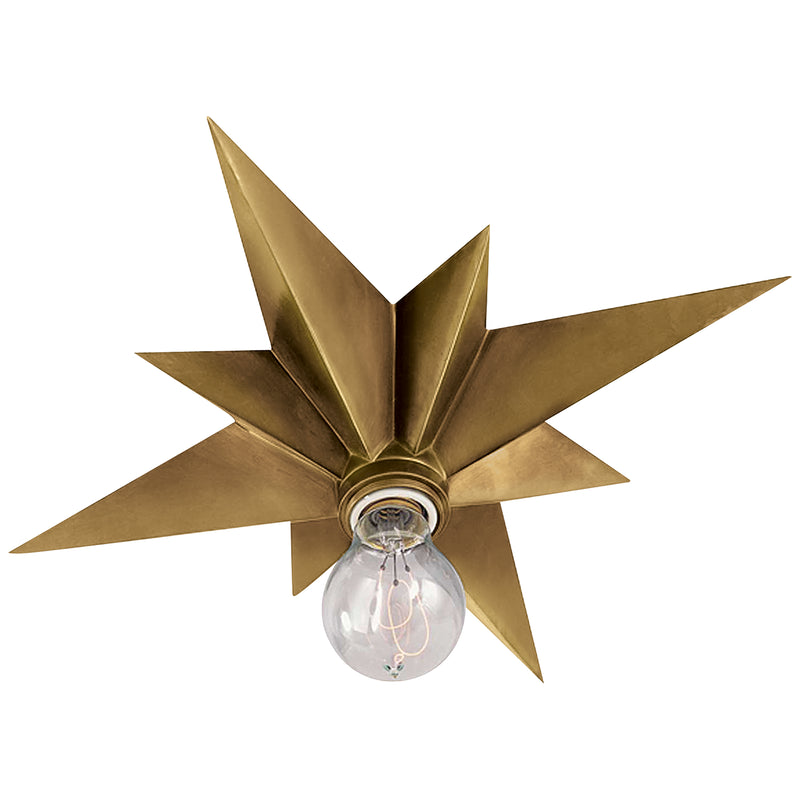 Visual Comfort Signature SC 4000HAB One Light Flush Mount, Hand-Rubbed Antique Brass
