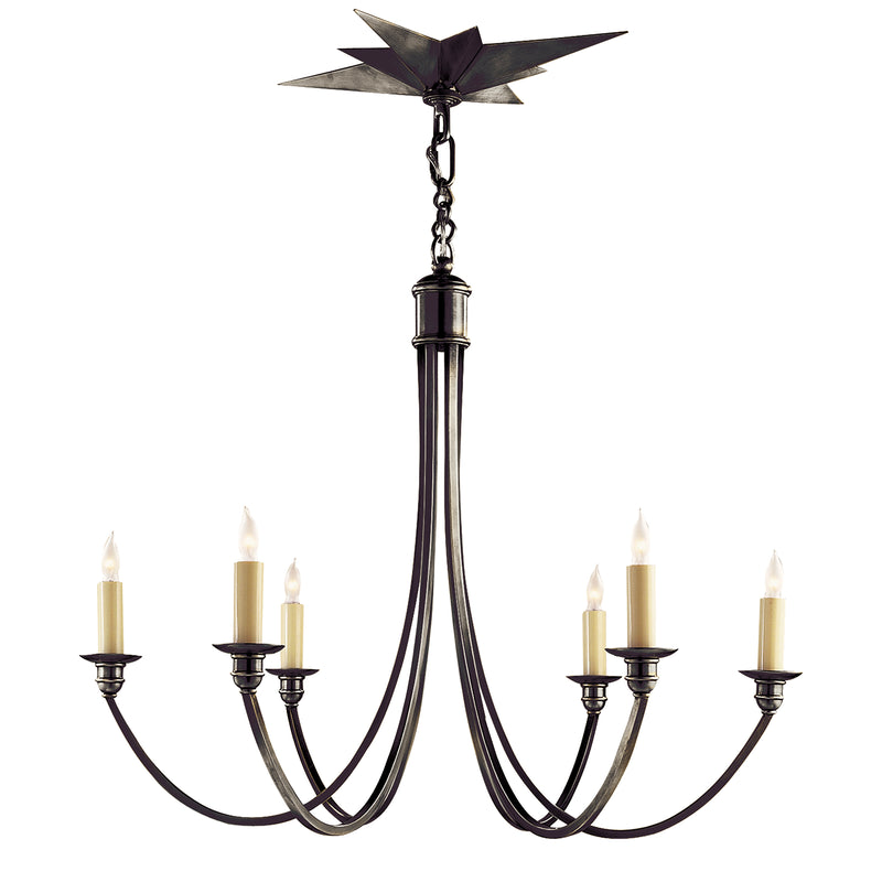 Visual Comfort Signature SC 5001BZ Six Light Chandelier, Bronze