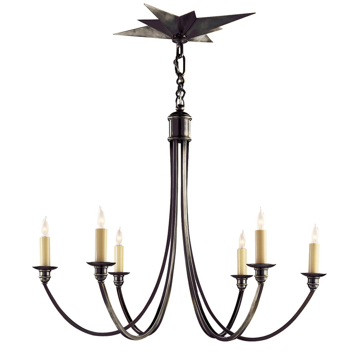 Visual Comfort Signature SC 5001BZ Six Light Chandelier, Bronze