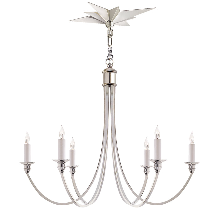 Visual Comfort Signature SC 5001PN Six Light Chandelier, Polished Nickel