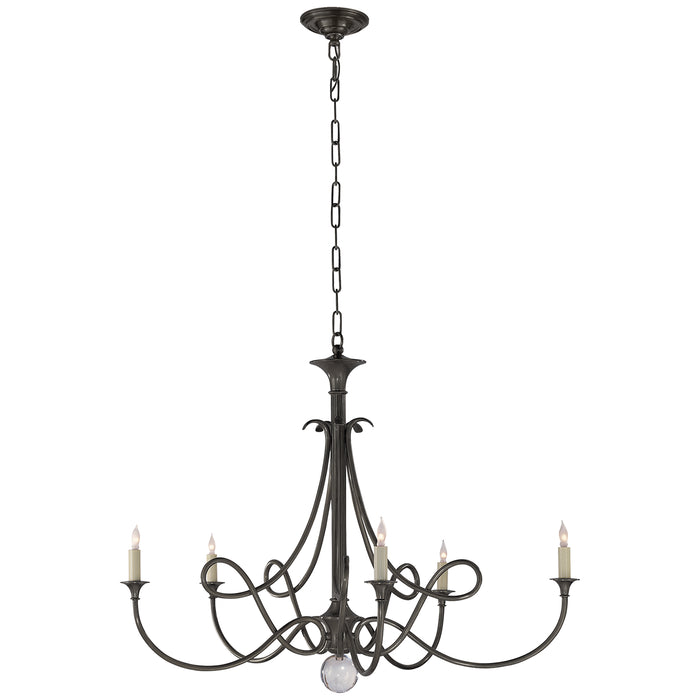 Visual Comfort Signature SC 5005BZ Five Light Chandelier, Bronze