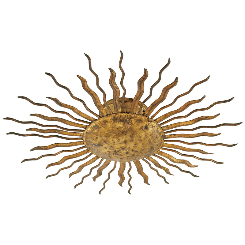 Visual Comfort Signature SK 4000GI Two Light Flush Mount, Gilded Iron