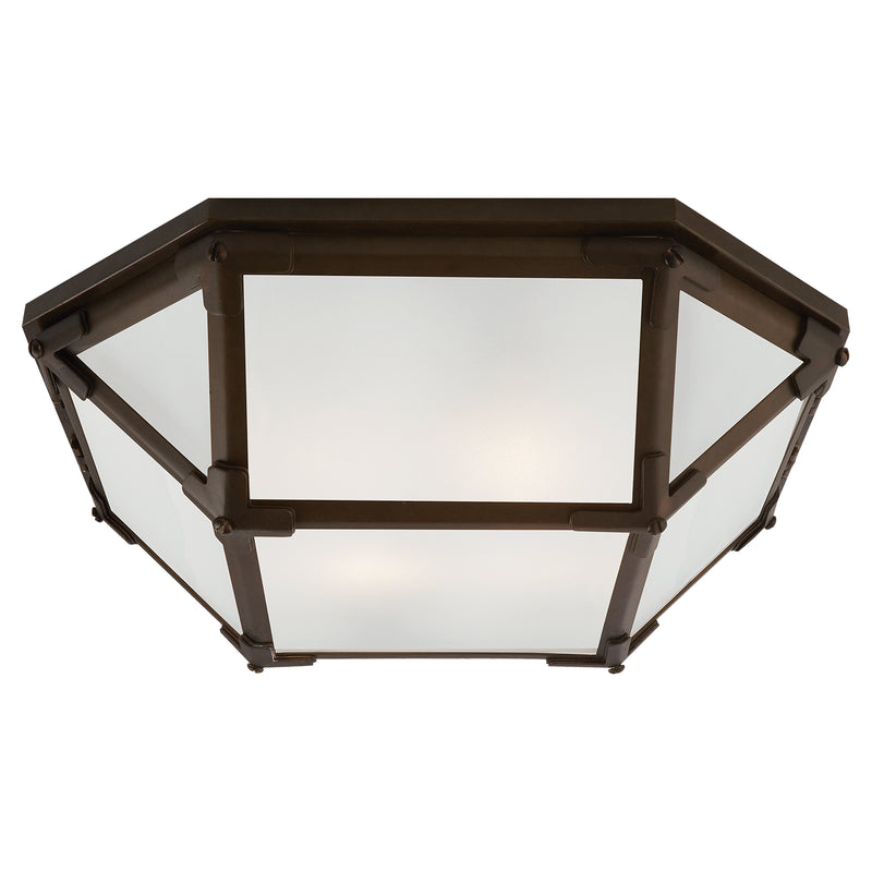 Visual Comfort Signature SK 4008AZ-FG Two Light Flush Mount, Antique Zinc
