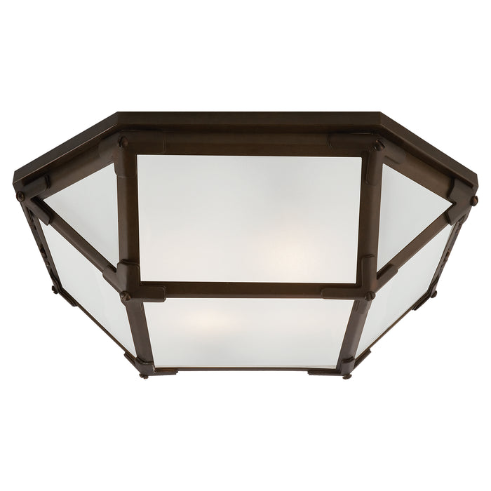 Visual Comfort Signature SK 4008AZ-FG Two Light Flush Mount, Antique Zinc