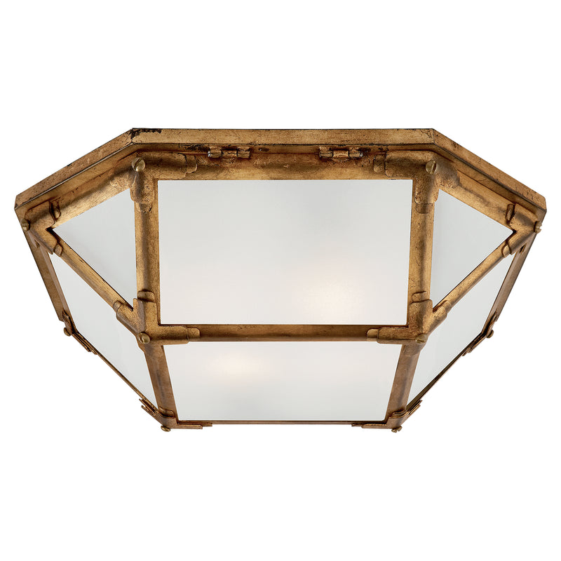 Visual Comfort Signature SK 4008GI-FG Two Light Flush Mount, Gilded Iron