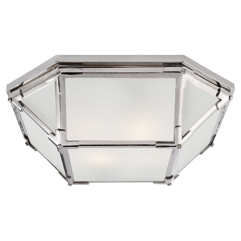 Visual Comfort Signature SK 4008PN-FG Two Light Flush Mount, Polished Nickel