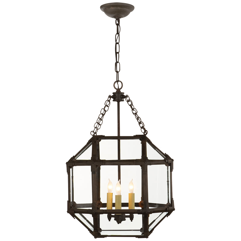 Visual Comfort Signature SK 5008AZ-CG Three Light Lantern, Antique Zinc