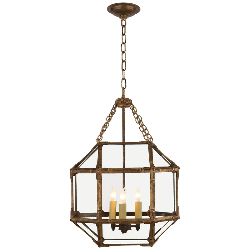Visual Comfort Signature SK 5008GI-CG Three Light Lantern, Gilded Iron