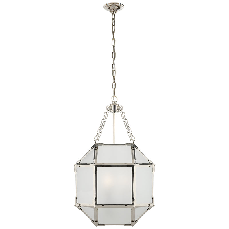 Visual Comfort Signature SK 5008PN-FG Three Light Lantern, Polished Nickel