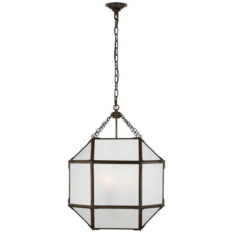 Visual Comfort Signature SK 5009AZ-FG Three Light Lantern, Antique Zinc