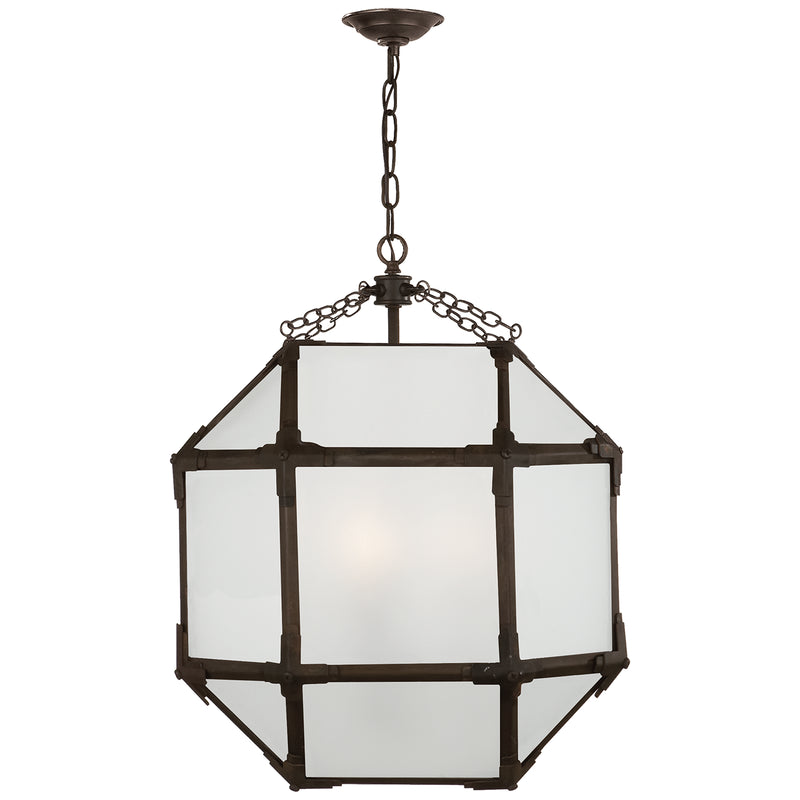 Visual Comfort Signature SK 5009AZ-FG Three Light Lantern, Antique Zinc