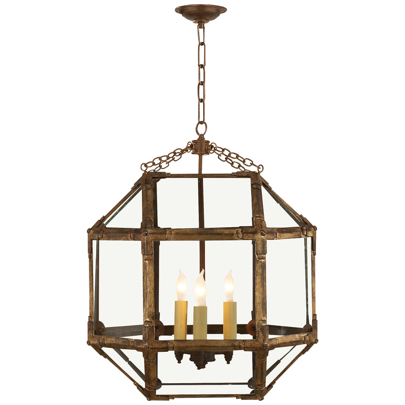 Visual Comfort Signature SK 5009GI-CG Three Light Lantern, Gilded Iron