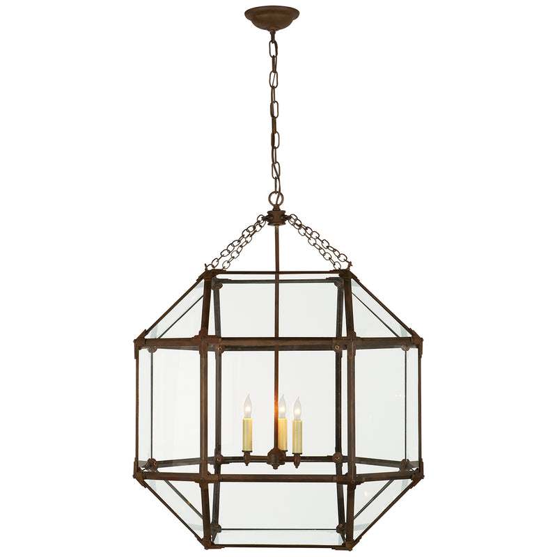 Visual Comfort Signature SK 5010AZ-CG Three Light Lantern, Antique Zinc