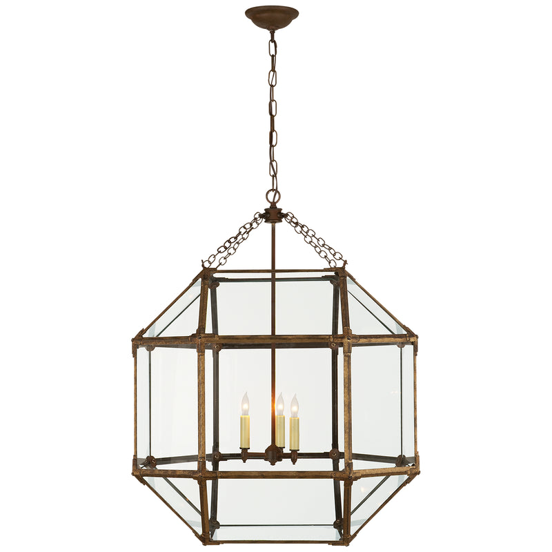 Visual Comfort Signature SK 5010GI-CG Three Light Lantern, Gilded Iron