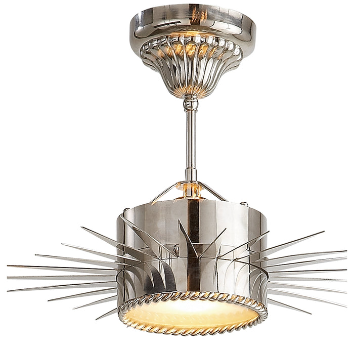 Visual Comfort Signature SK 5200PN One Light Semi Flush Mount, Polished Nickel