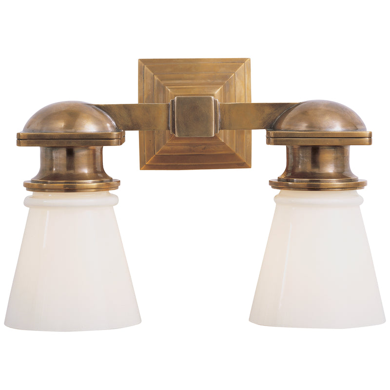 Visual Comfort Signature SL 2152HAB-WG Two Light Wall Sconce, Hand-Rubbed Antique Brass