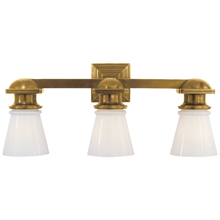 Visual Comfort Signature SL 2153HAB-WG Three Light Wall Sconce, Hand-Rubbed Antique Brass