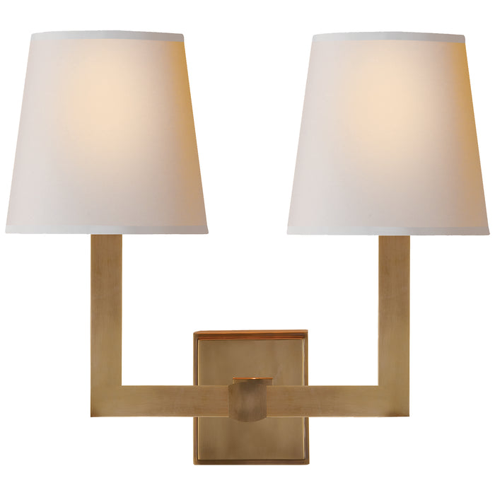 Visual Comfort Signature SL 2820HAB-NP Two Light Wall Sconce, Hand-Rubbed Antique Brass
