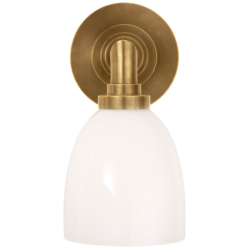 Visual Comfort Signature SL 2841HAB-WG One Light Bath Sconce, Hand-Rubbed Antique Brass