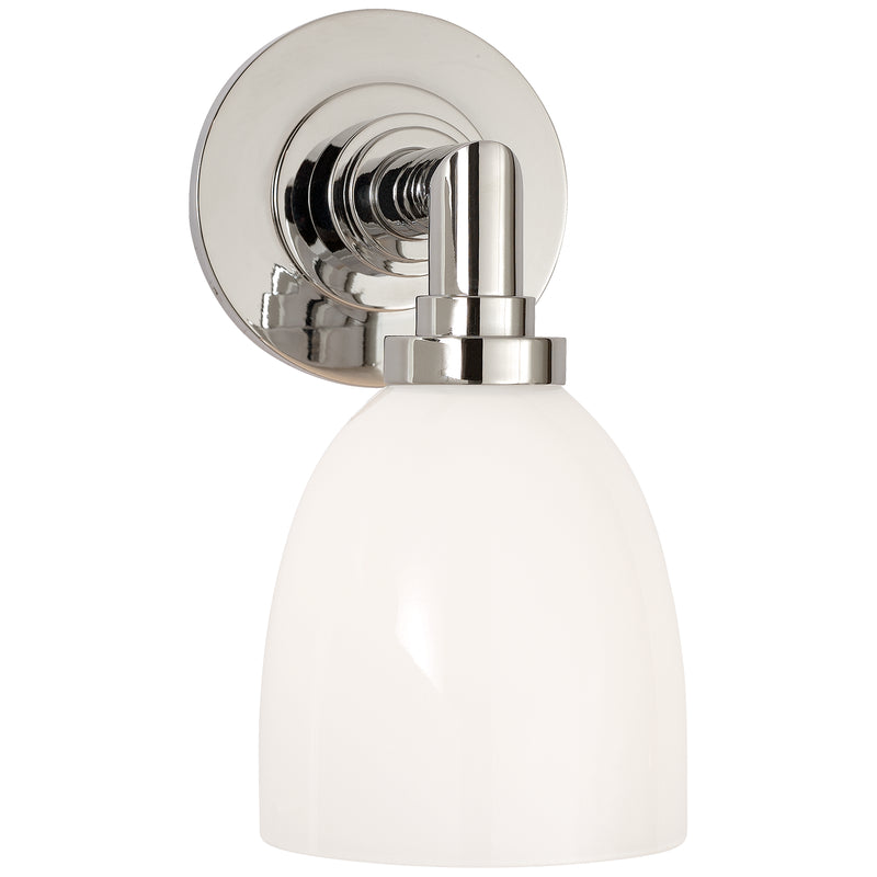 Visual Comfort Signature SL 2841PN-WG One Light Bath Sconce, Polished Nickel