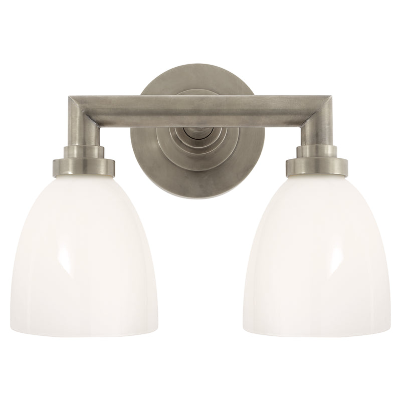 Visual Comfort Signature SL 2842AN-WG Two Light Bath Sconce, Antique Nickel