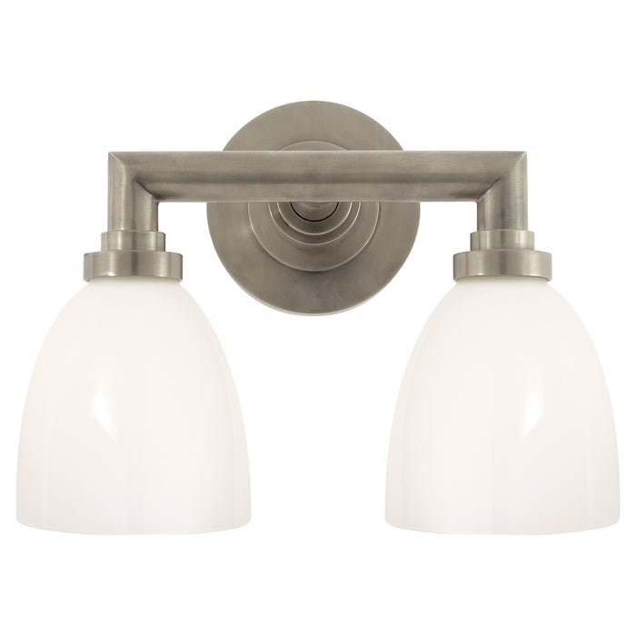 Visual Comfort Signature SL 2842AN-WG Two Light Bath Sconce, Antique Nickel