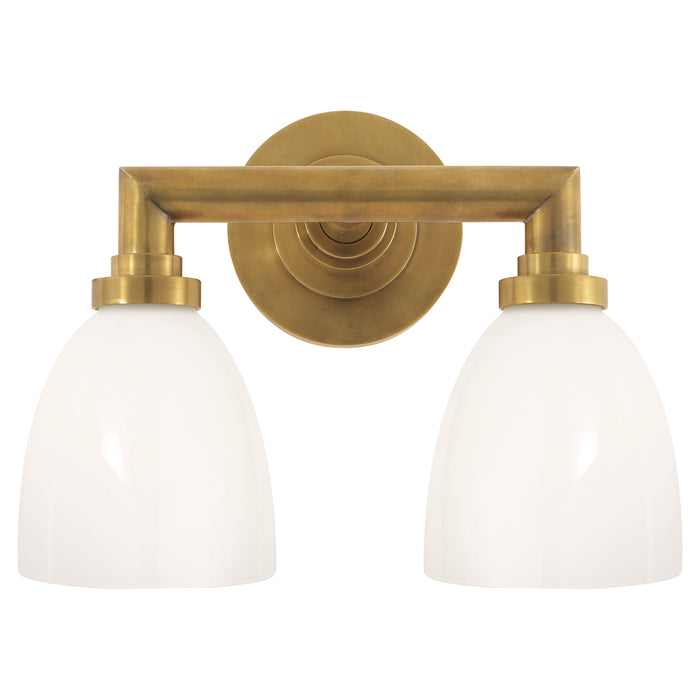 Visual Comfort Signature SL 2842HAB-WG Two Light Bath Sconce, Hand-Rubbed Antique Brass