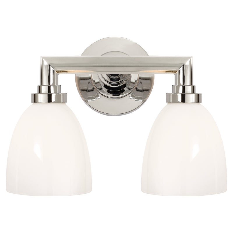Visual Comfort Signature SL 2842PN-WG Two Light Bath Sconce, Polished Nickel