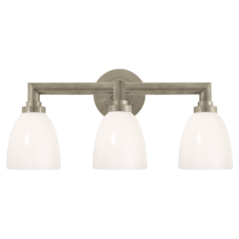 Visual Comfort Signature SL 2843AN-WG Three Light Bath Sconce, Antique Nickel