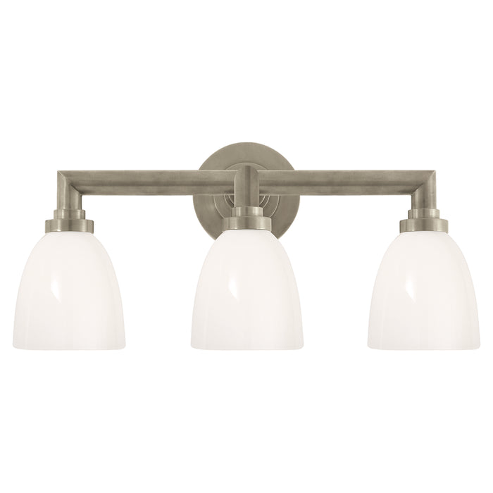 Visual Comfort Signature SL 2843AN-WG Three Light Bath Sconce, Antique Nickel