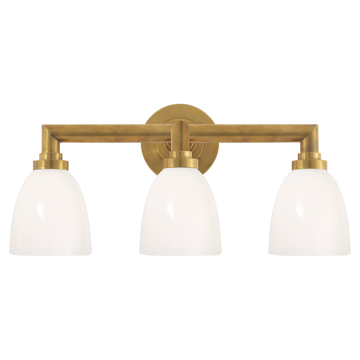 Visual Comfort Signature SL 2843HAB-WG Three Light Bath Sconce, Hand-Rubbed Antique Brass