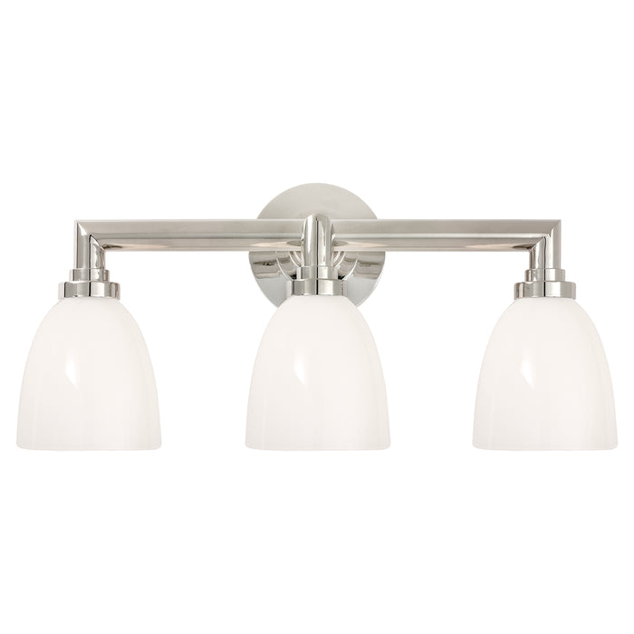 Visual Comfort Signature SL 2843PN-WG Three Light Bath Sconce, Polished Nickel