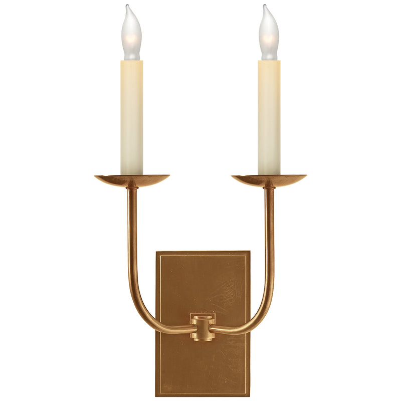 Visual Comfort Signature SL 2861HAB Two Light Wall Sconce, Hand-Rubbed Antique Brass